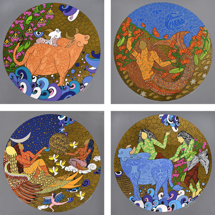 The Golden Womb Series (Set of 4), Seema Kohli, Archer Art Gallery - Artisera
